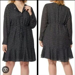 Rebel Wilson X Angels Black Polka Dot Belted Dress